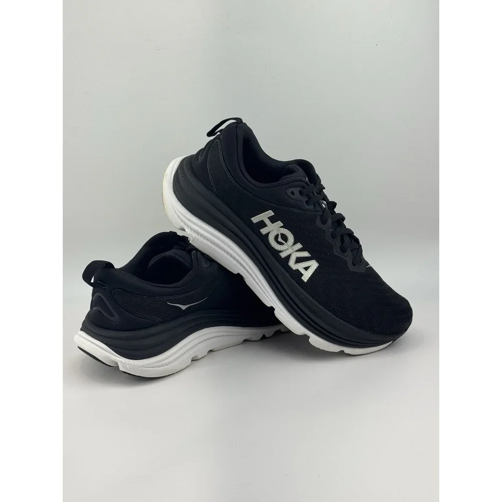 Hoka One One Sneakers Womens 9 D Wide Gaviota 5 1134270 BWHT Black Running Shoes